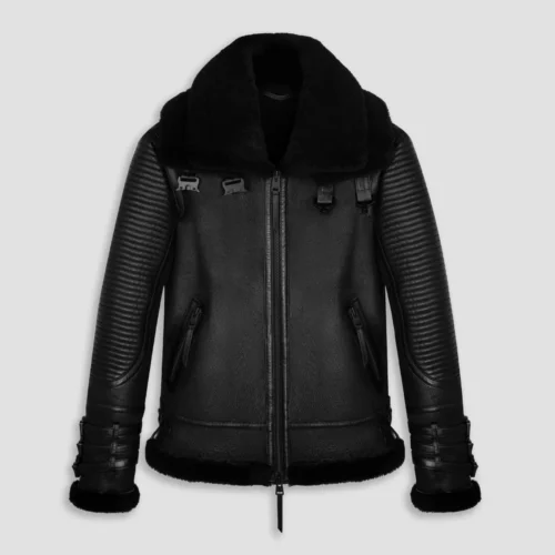 WARRIOR 3.0 Women’s Luxury Black Shearling Leather Jackets