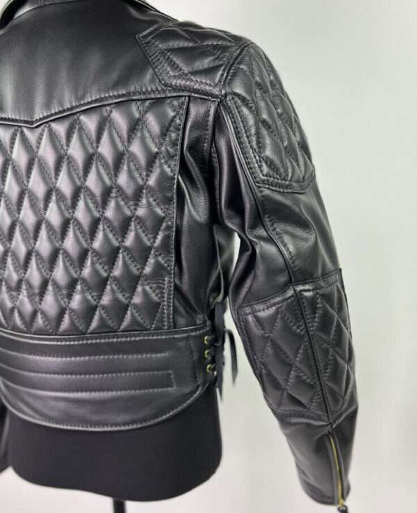 Ronda Rousey Black leather Quilted Biker Jacket