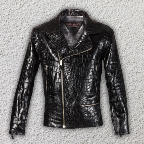 Men’s Black Crocodile Leather Jacket