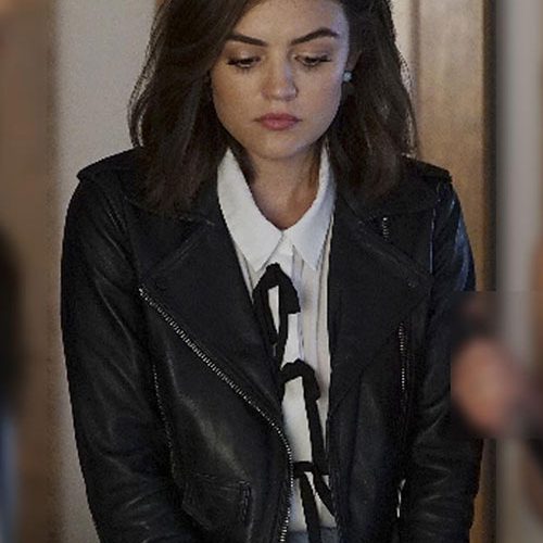 LUCY HALE BLACK LEATHER JACKET