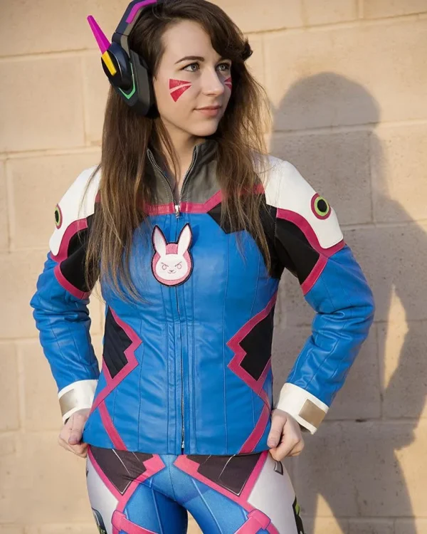 Womens D.Va Blue Vegan Leather Jacket