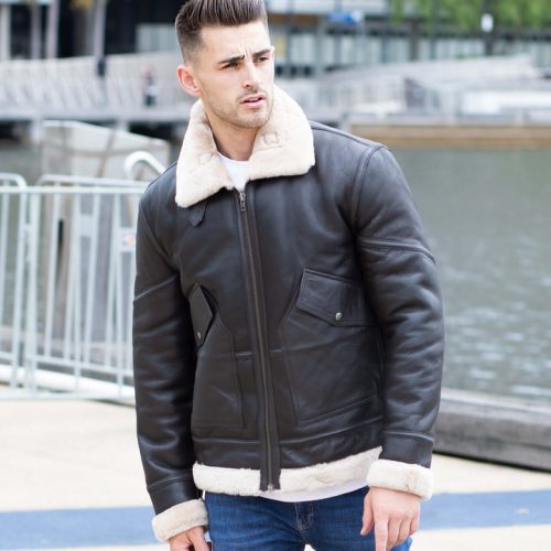 MEN’S SHEARLING BROWN LEATHER JACKET