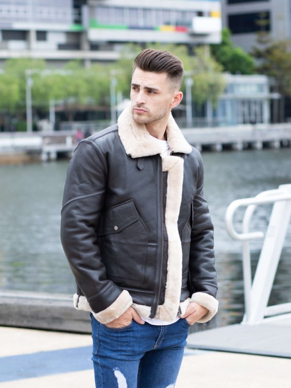 Fur Collared Leather Jacket