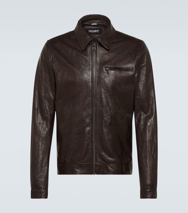 Leather Brown Jacket For Mens