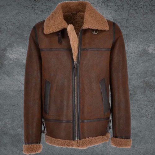 Men’s Sheepskin Shearling Bomber Leather Jacket