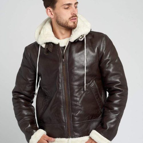 Men’s DETACHABLE SHEEPSKIN HOOD FUR JACKET